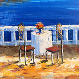 Mediterranean Coastal Village Oil Painting Seascape Landscape 41''x29''