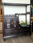 Carved Rosewood Chinese Etagere with Mother-of-Pearl Inlay