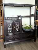 Carved Rosewood Chinese Etagere with Mother-of-Pearl Inlay
