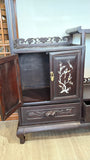 Carved Rosewood Chinese Etagere with Mother-of-Pearl Inlay