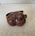 Rosewood Wood Carving Pig Statue Sculpture Mahogany Crafts Piggy