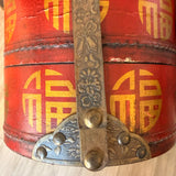Chinese Wedding Basket with Bronze Handle, Dragon & Phoenix Decoration
