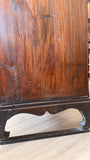 Korean Brass-Mounted Hardwood Cabinet with Glass Top