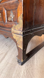Korean Brass-Mounted Hardwood Cabinet with Glass Top