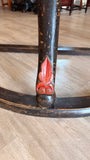 Pair of Vintage Chinese Black Lacquer Demi-Lune Tables