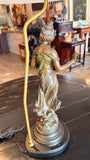 Heliotrope Figural Table Lamp 32” H overall; 18” H sculpture