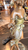 Heliotrope Figural Table Lamp 32” H overall; 18” H sculpture