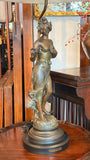 Heliotrope Figural Table Lamp 32” H overall; 18” H sculpture