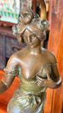 Heliotrope Figural Table Lamp 32” H overall; 18” H sculpture