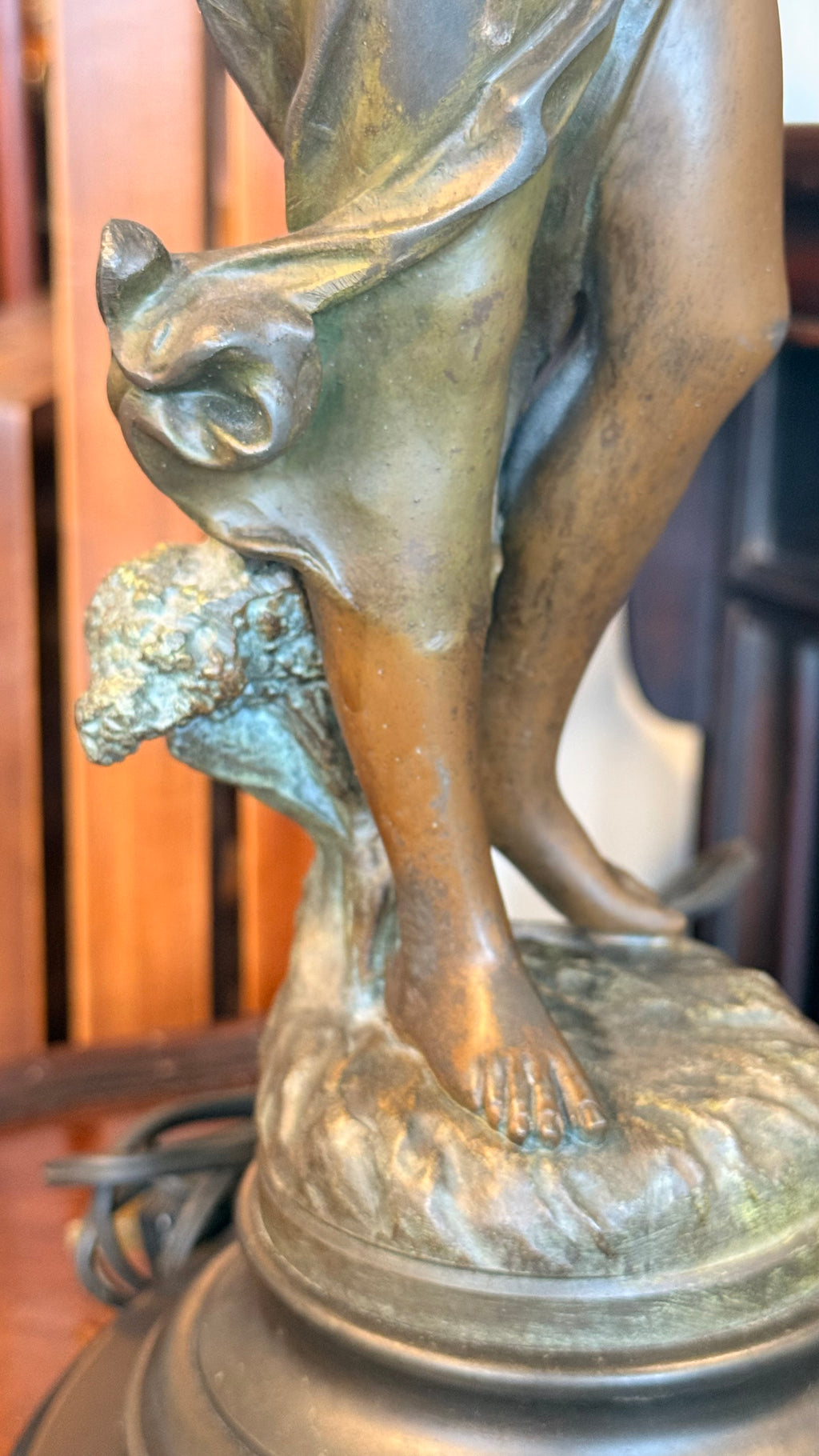 Heliotrope Figural Table Lamp 32” H overall; 18” H sculpture
