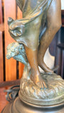 Heliotrope Figural Table Lamp 32” H overall; 18” H sculpture