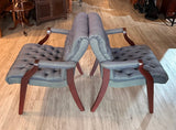 Traditional Tufted Accent Arm-Chairs (Pair)