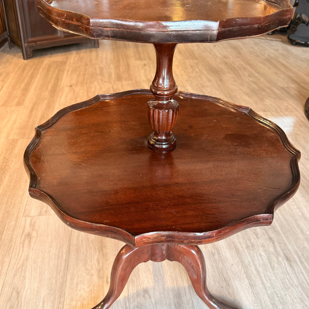 Antique Two-Tier Mahogany Tea Table | Classic English Accent Table