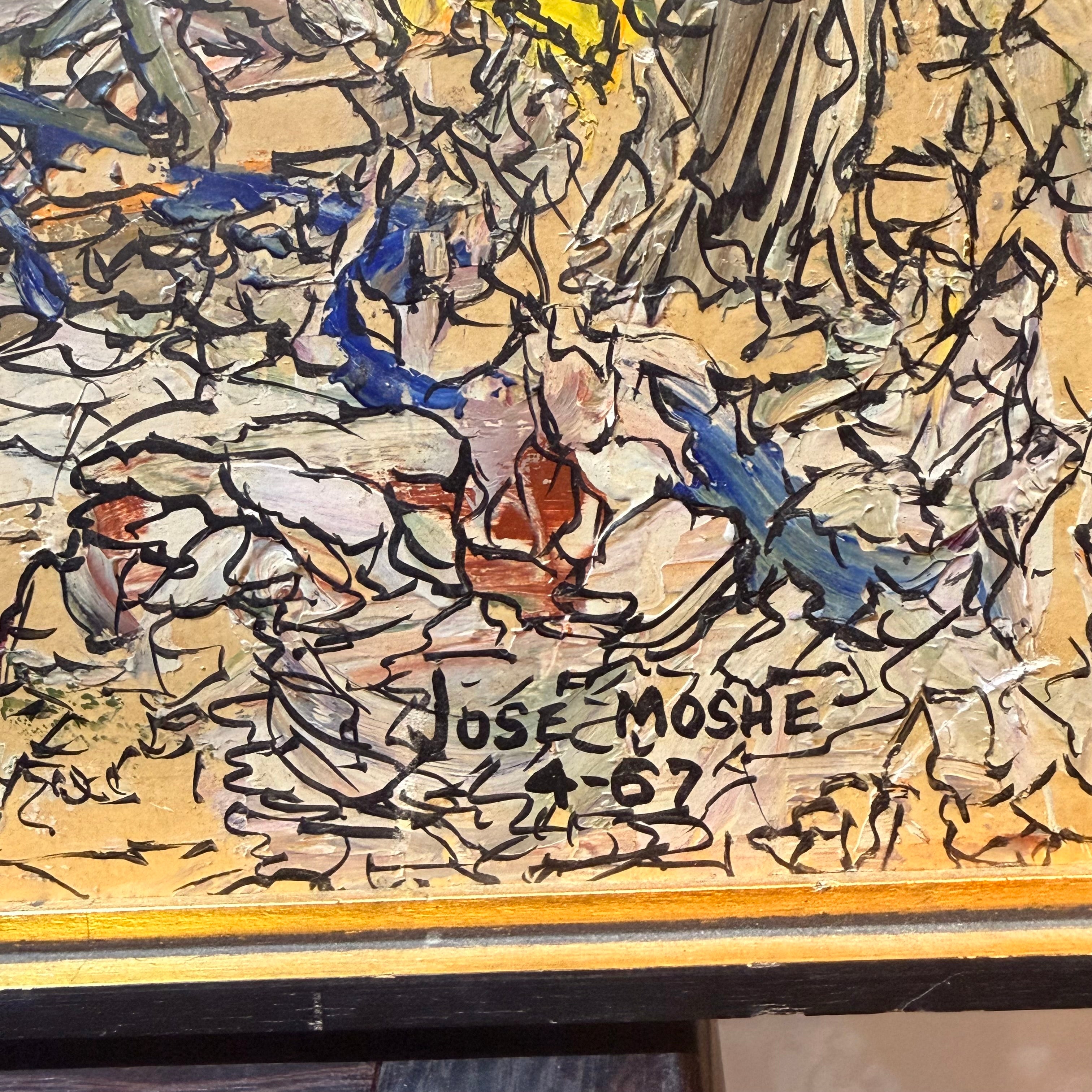 Painting Jose Moshe – Untitled Abstract Painting (1967)