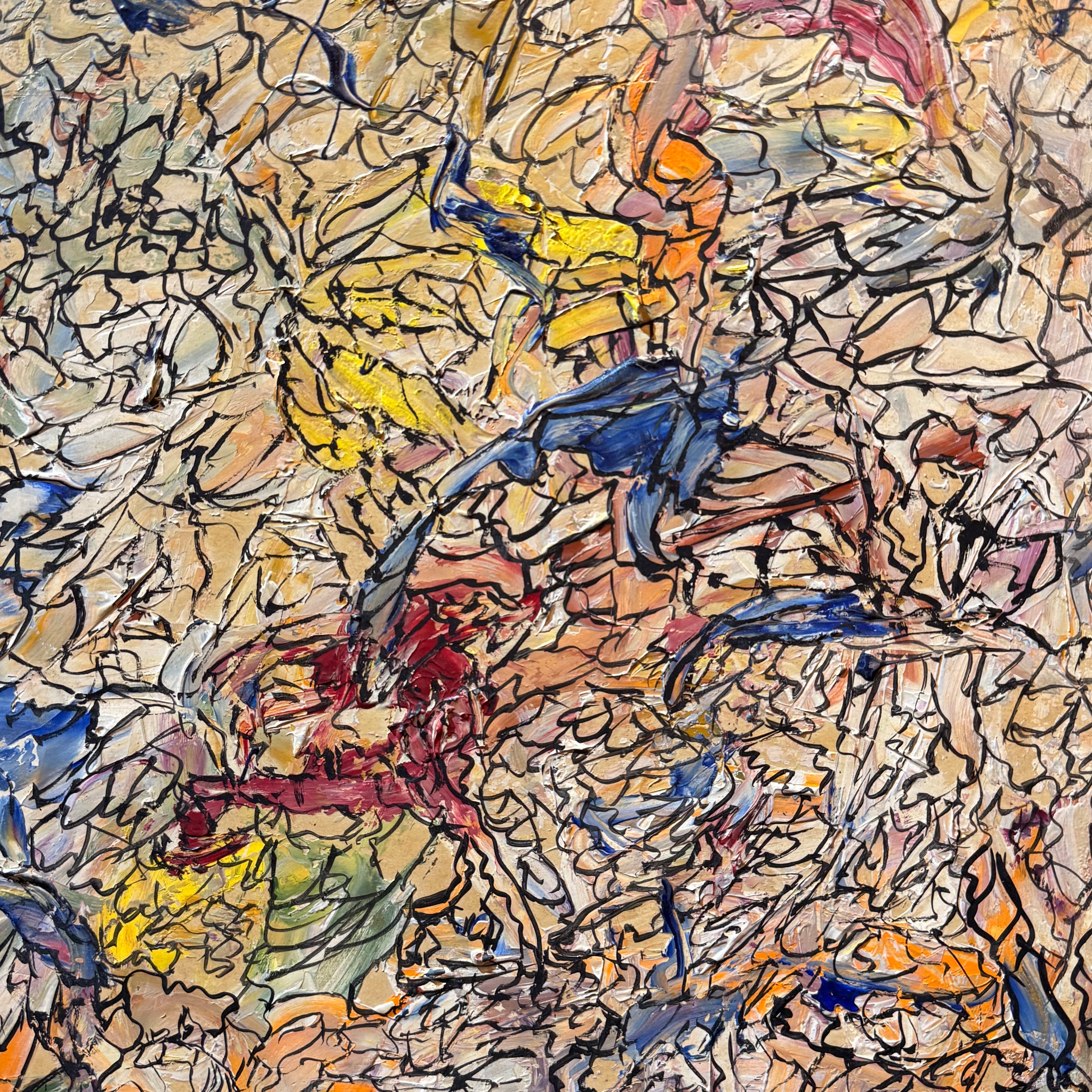 Painting Jose Moshe – Untitled Abstract Painting (1967)
