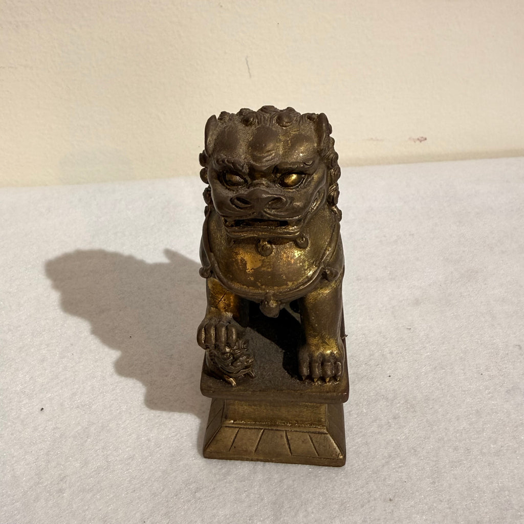 Pair of Chinese Bronze Guardian Lions