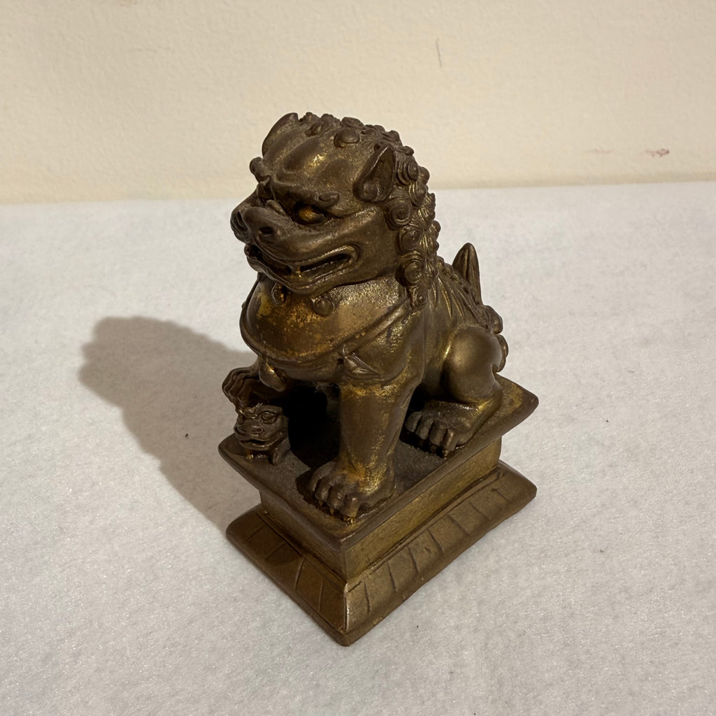 Pair of Chinese Bronze Guardian Lions