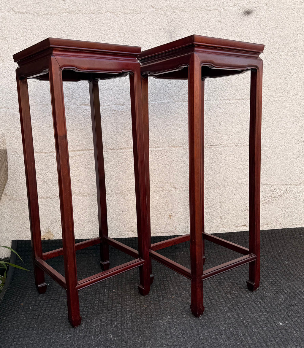 Pair Of Handcrafted Hardwood Pedestal Stand | Chinese Display Stand