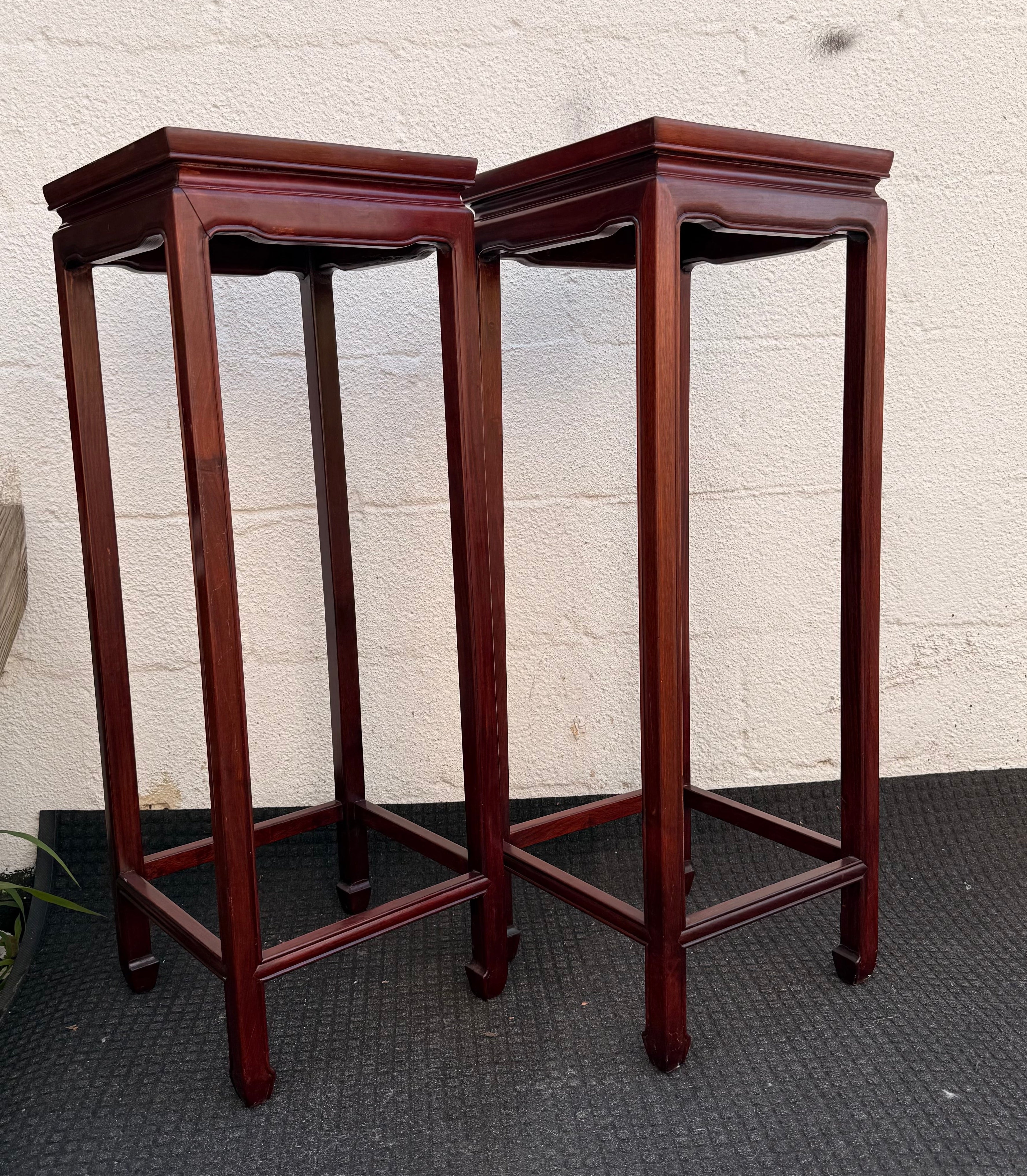 Pair Of Handcrafted Hardwood Pedestal Stand | Chinese Display Stand