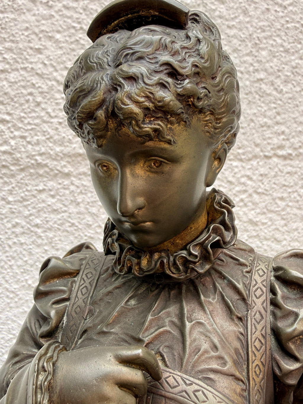 French Patinated Bronze Female Figure, Signed Bouret, Grenoble 1911