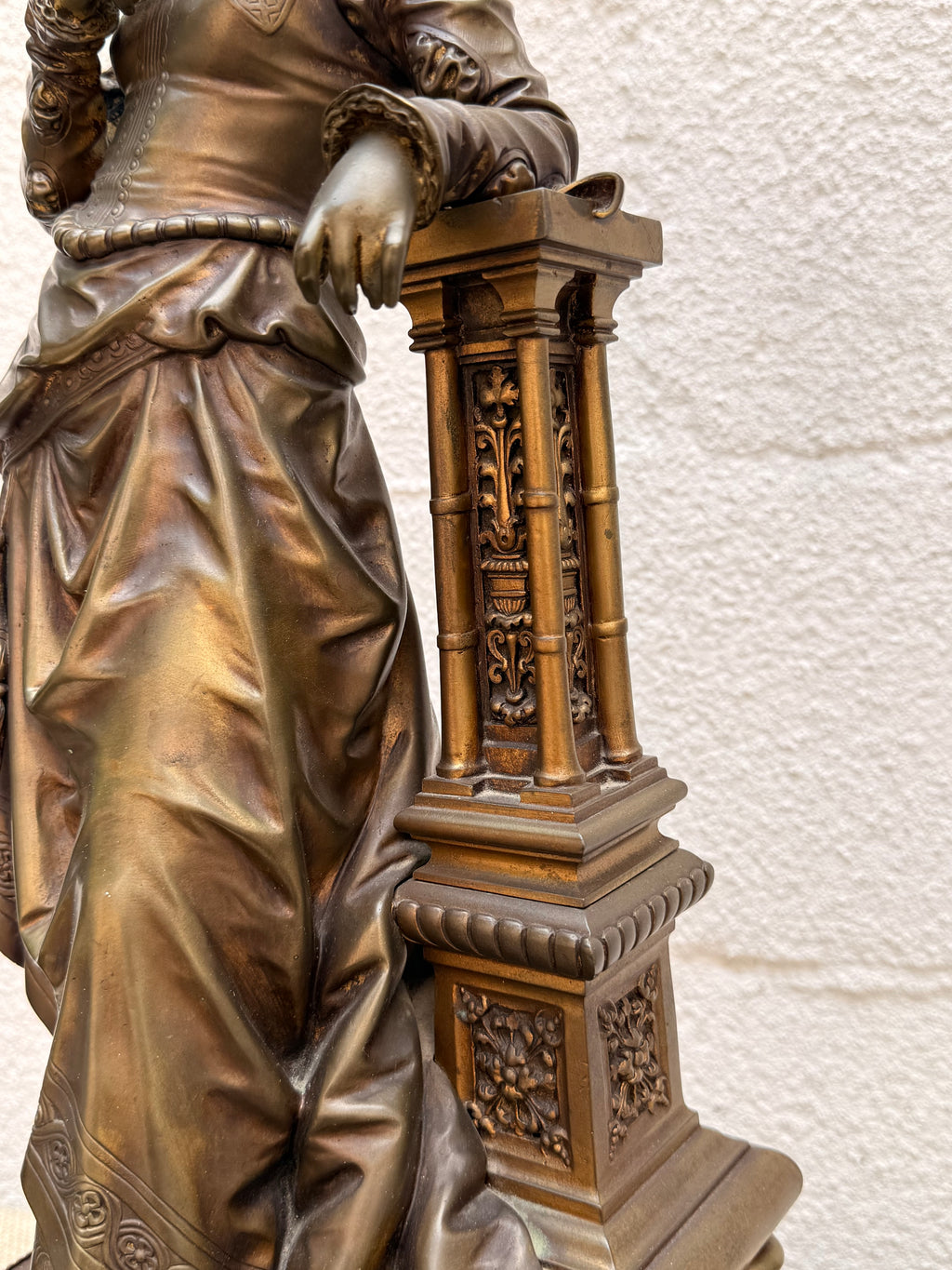 French Patinated Bronze Female Figure, Signed Bouret, Grenoble 1911