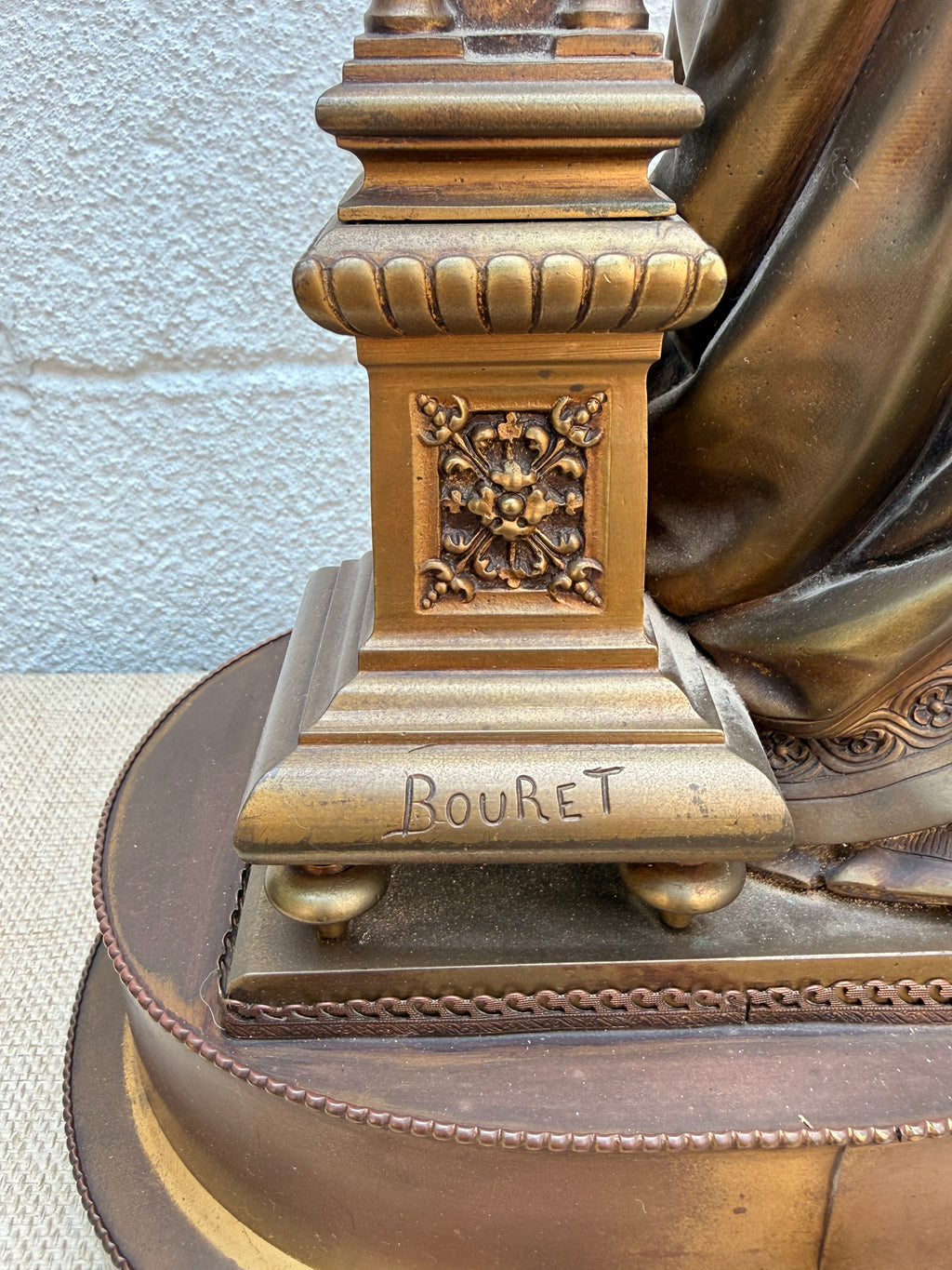 French Patinated Bronze Female Figure, Signed Bouret, Grenoble 1911