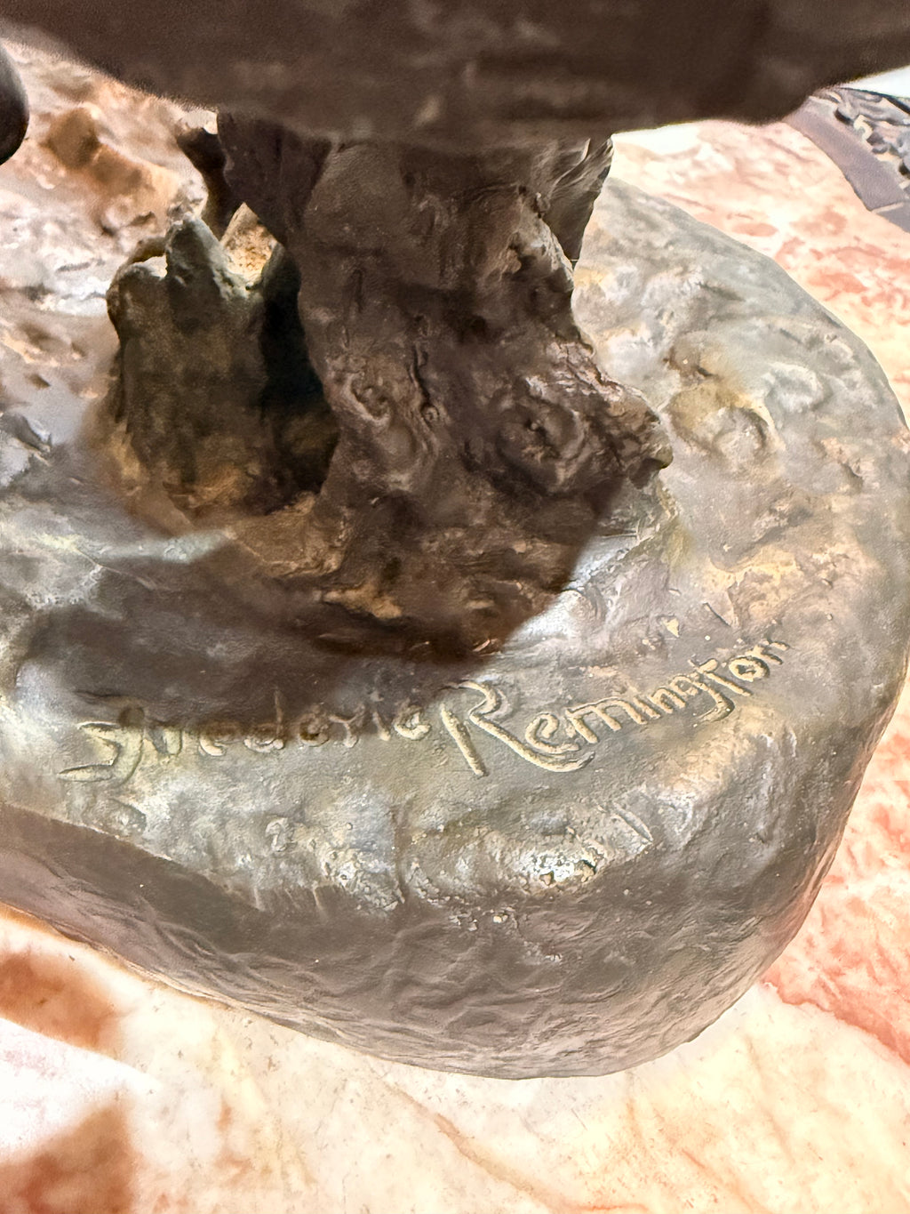 Bronze Cowboy and Bucking Horse Sculpture, After Frederic Remington