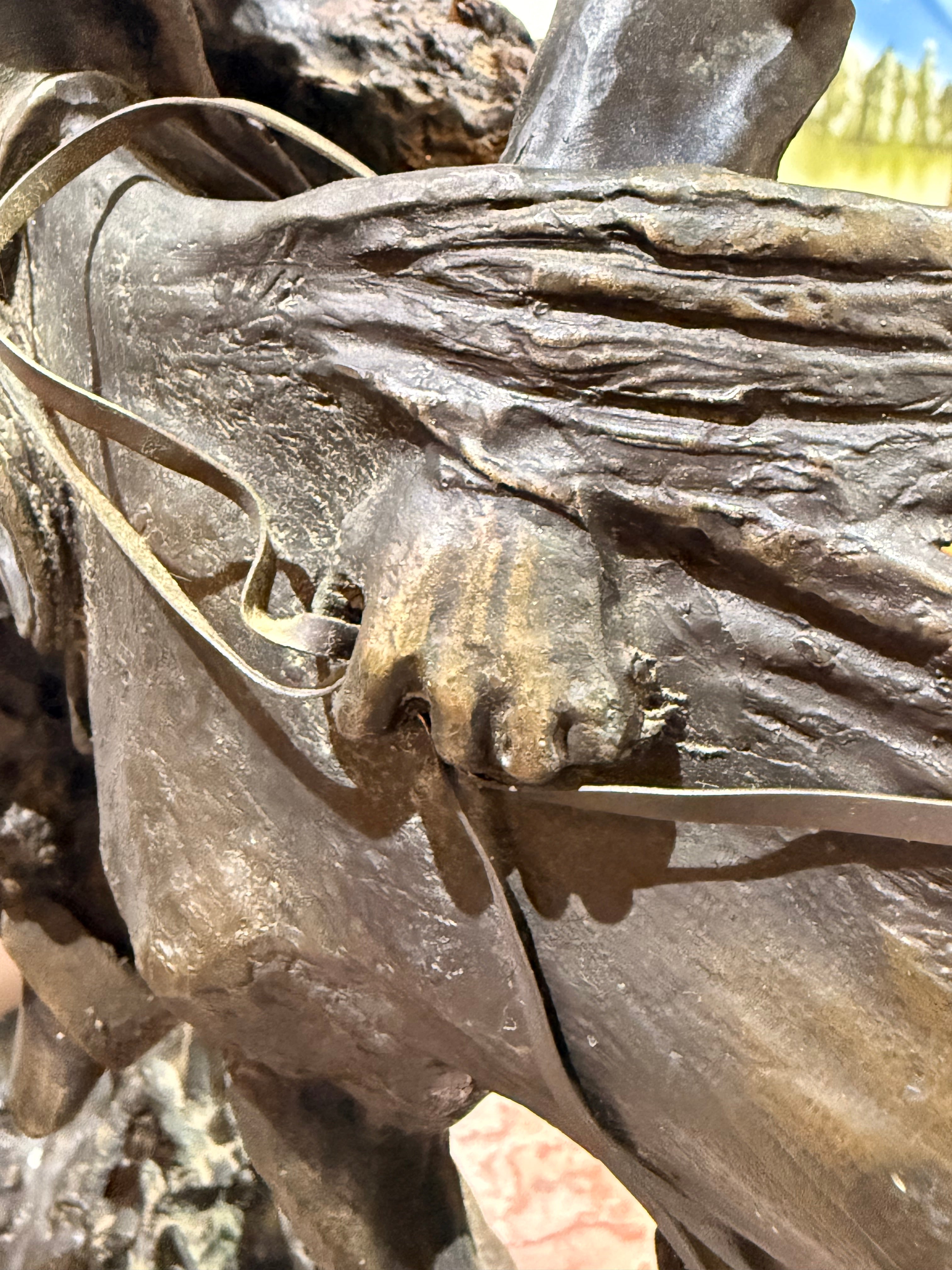 Bronze Cowboy and Bucking Horse Sculpture, After Frederic Remington