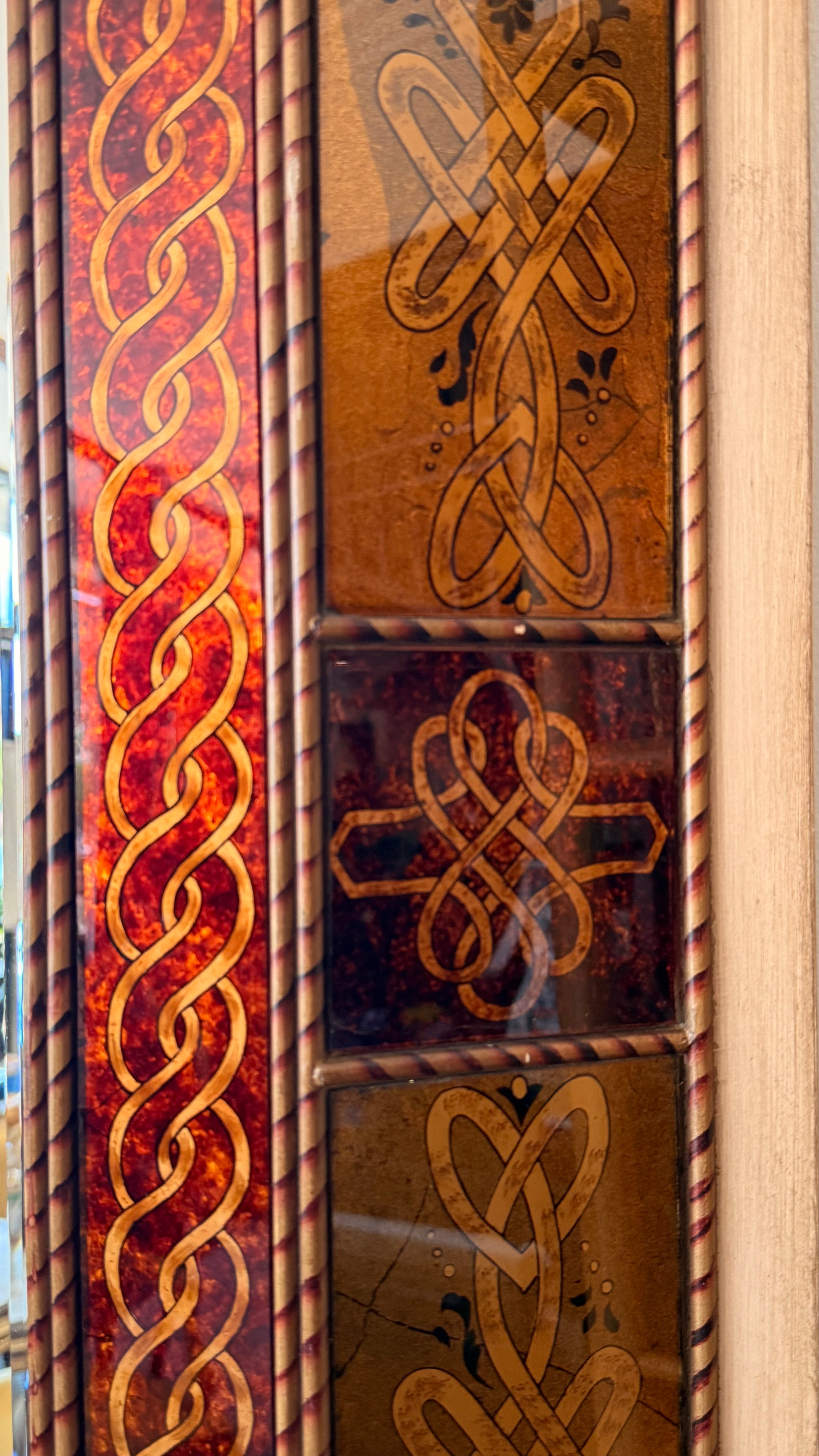 Decorative Inlaid Wood Framed Mirror