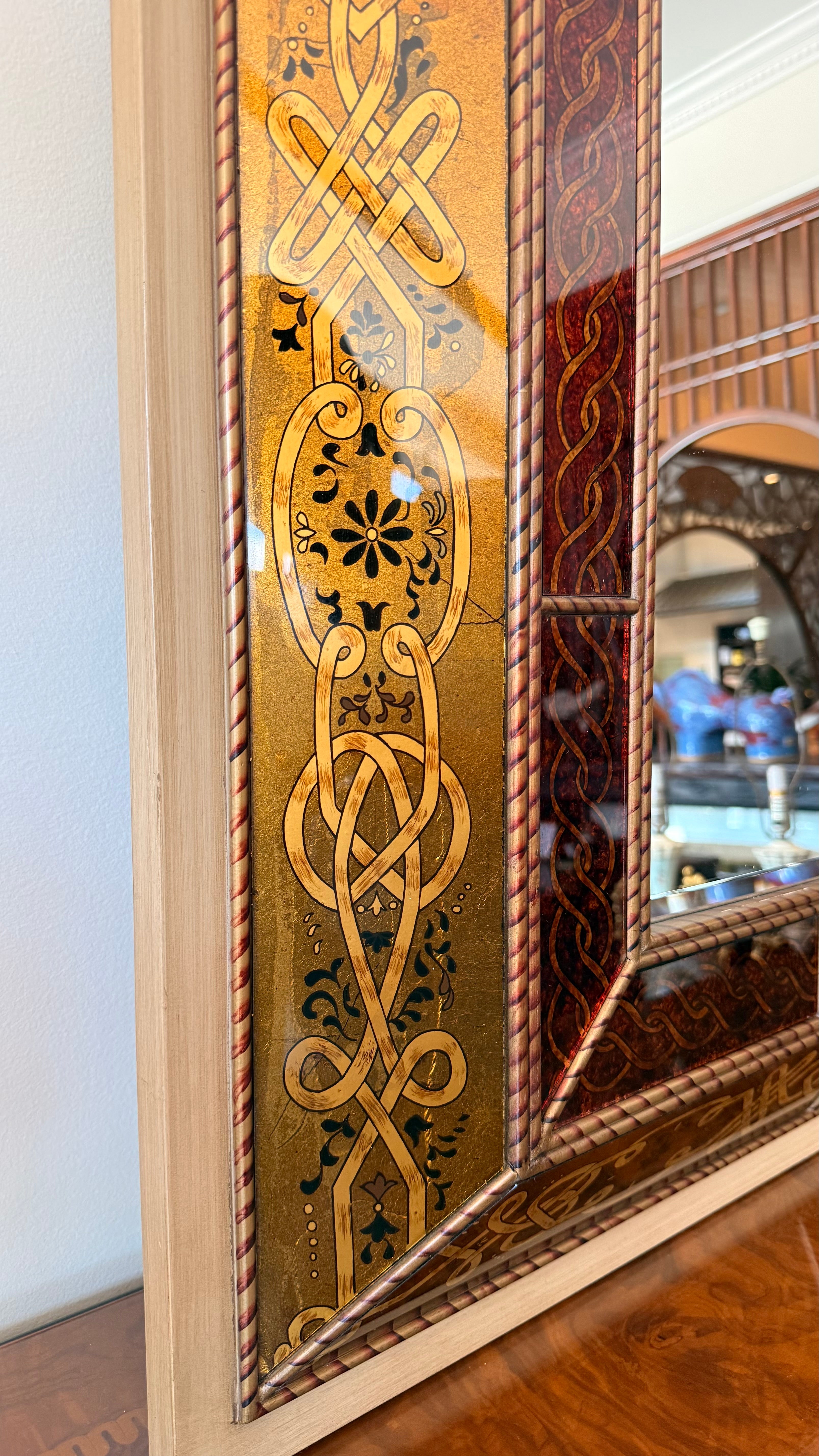 Decorative Inlaid Wood Framed Mirror