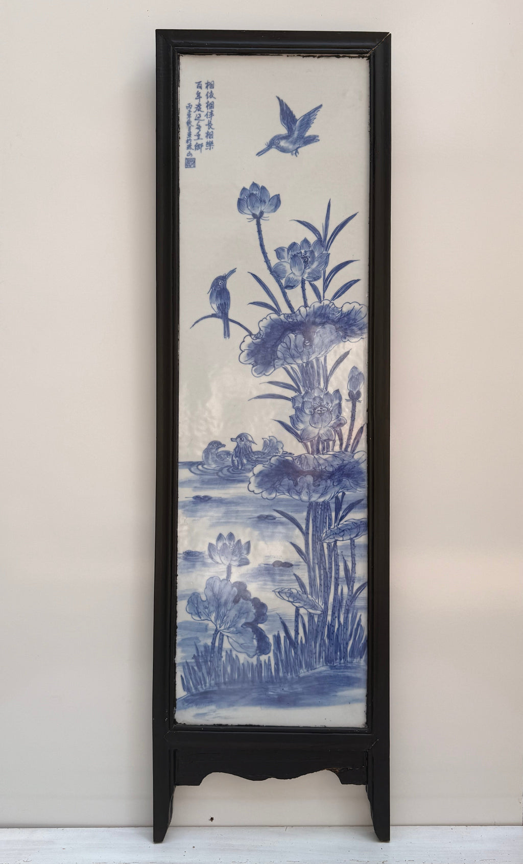 Chinese Blue-and-White Porcelain Four Seasons Plaques — Set of Four