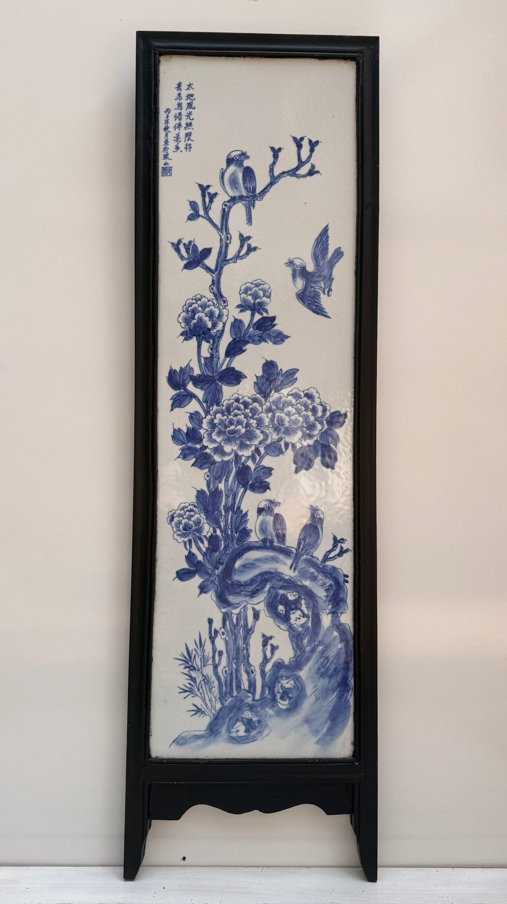 Chinese Blue-and-White Porcelain Four Seasons Plaques — Set of Four