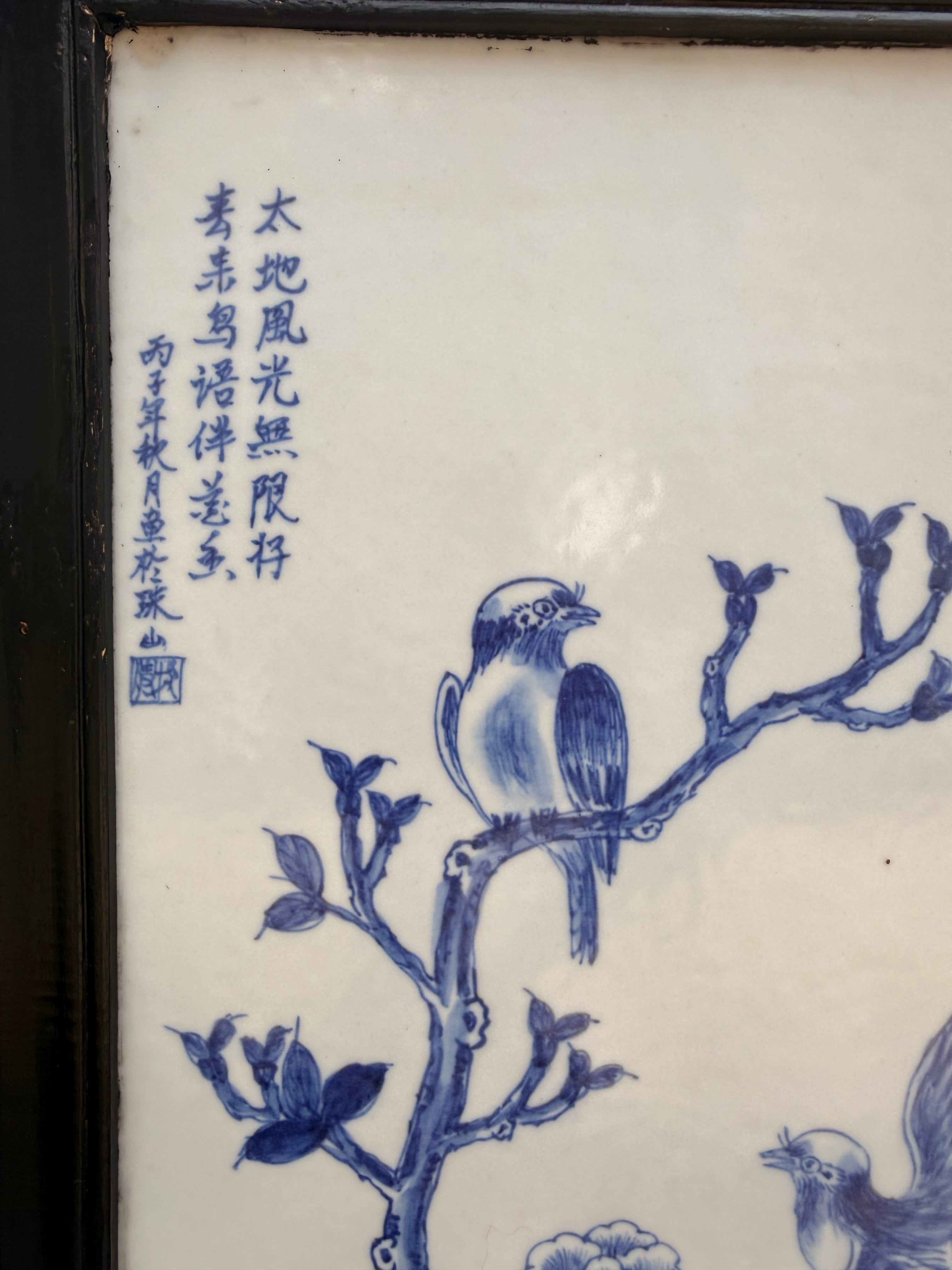 Chinese Blue-and-White Porcelain Four Seasons Plaques — Set of Four