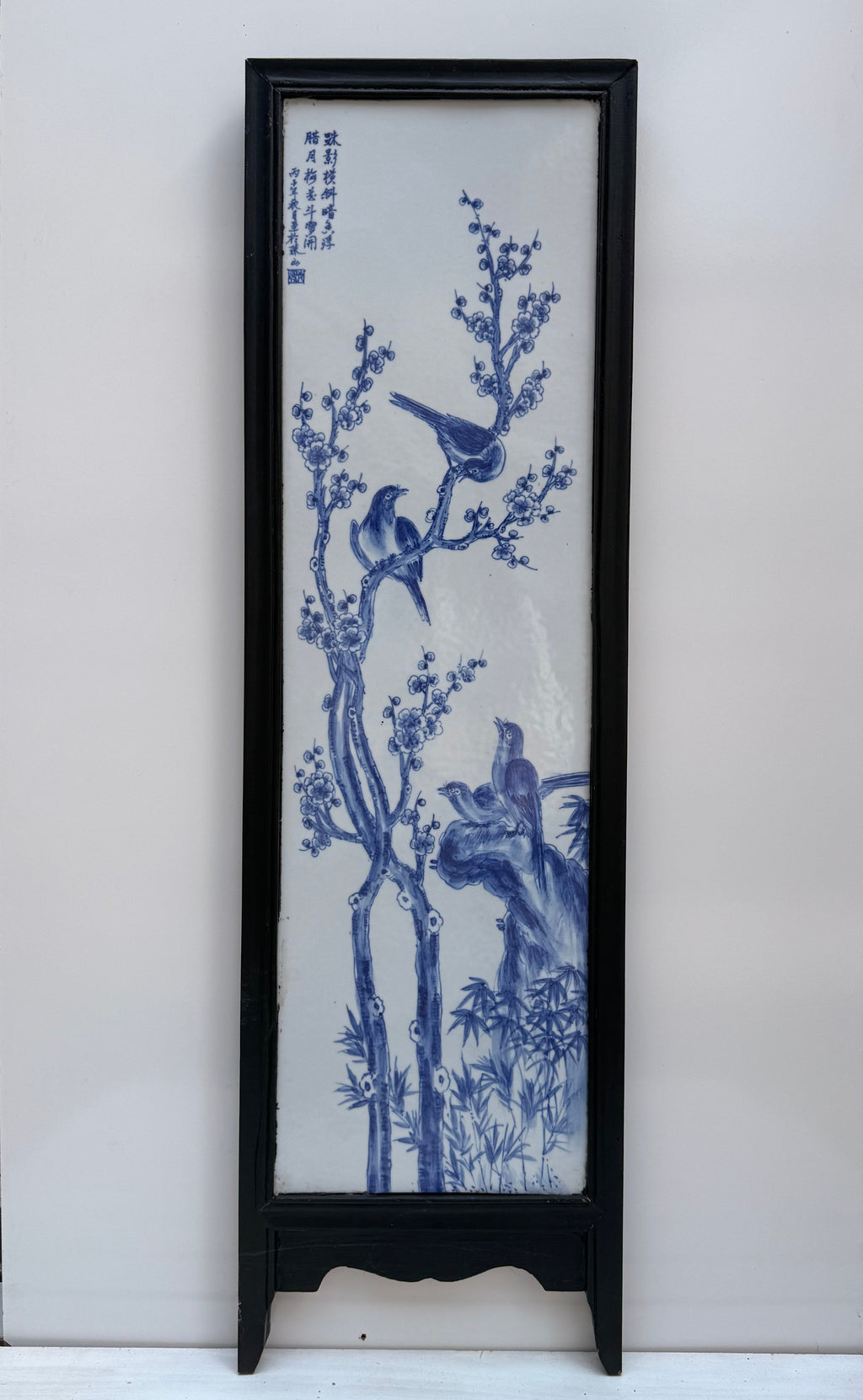 Chinese Blue-and-White Porcelain Four Seasons Plaques — Set of Four