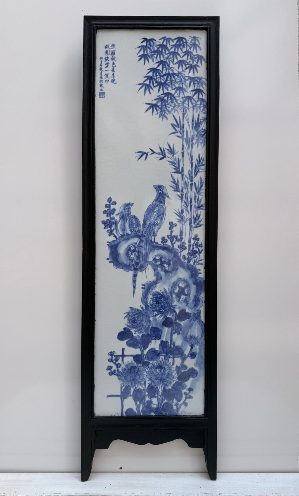 Chinese Blue-and-White Porcelain Four Seasons Plaques — Set of Four