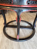 Pair of Vintage Chinese Black Lacquer Demi-Lune Tables