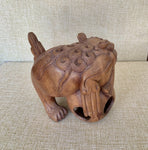 Pair of hand carved Wooden Foo Dogs Lion dogs Guardian Lion