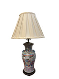 19th Century Famille Rose Chinese Porcelain Vase Lamps