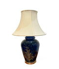 Vintage Blue & Gold Gilt Glass Table Lamps