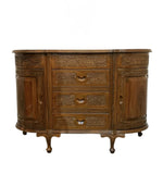 Vintage Solid Wood Carved Porch Cabinet Accent Cabinet
