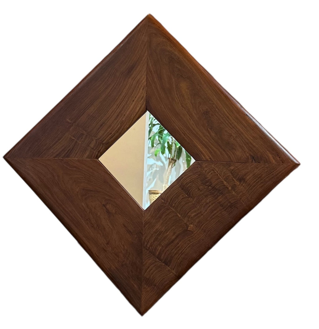 Vintage Rosewood Wall Mirror Square