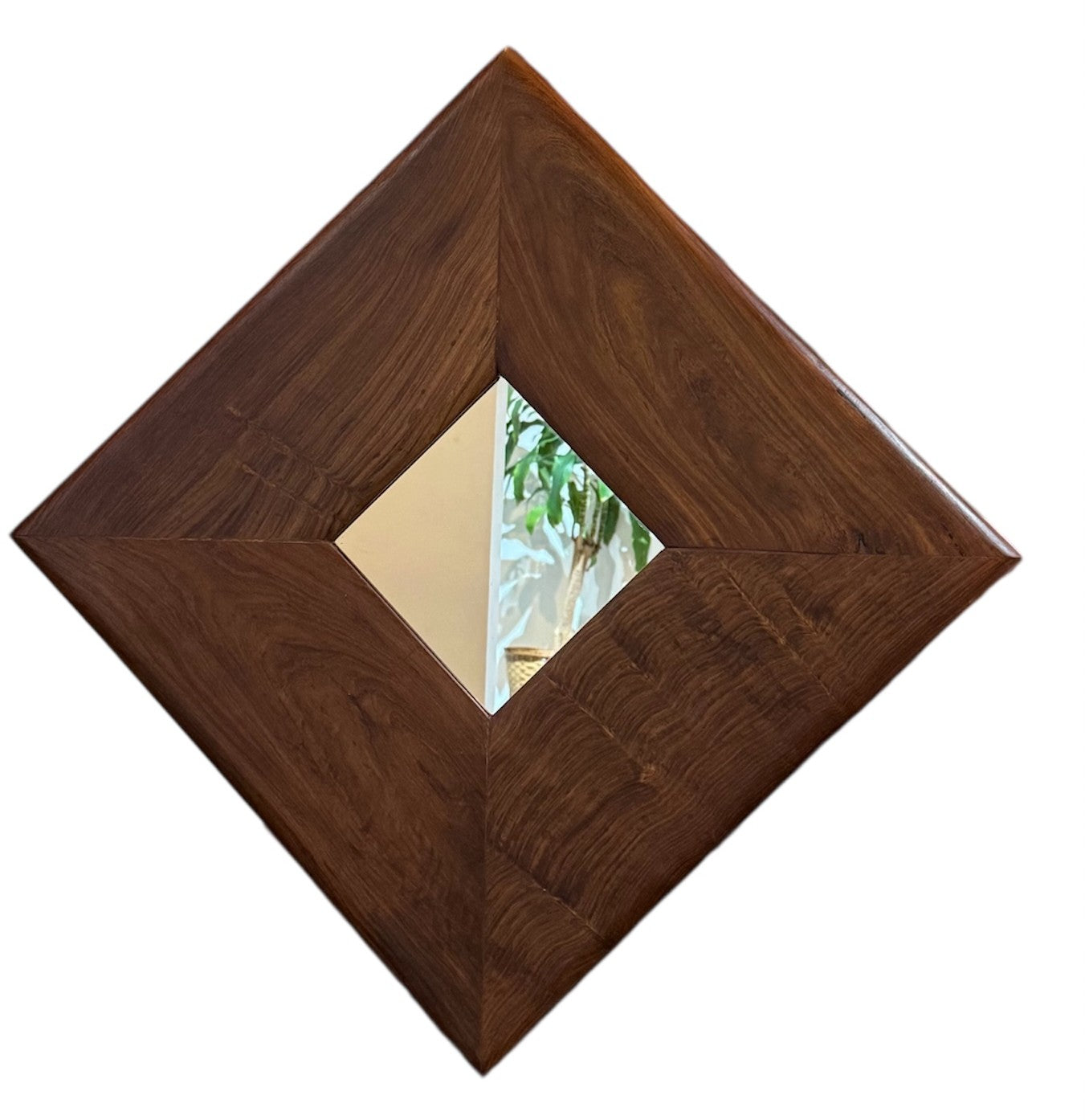 Vintage Rosewood Wall Mirror Square