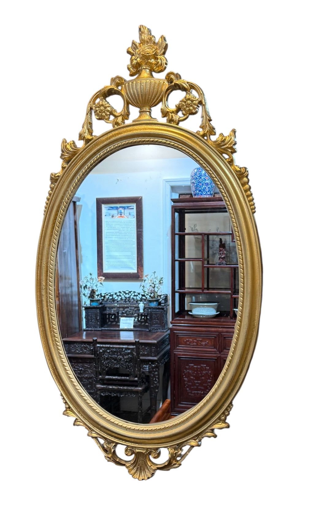Vintage Gilt Gesso Carved Wood Mirror