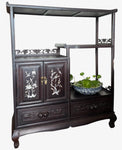Carved Rosewood Chinese Etagere with Mother-of-Pearl Inlay