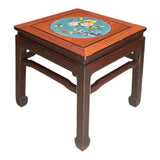 Chinese Rosewood Side Table with Enamel Inlay