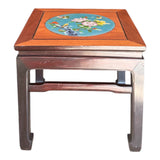 Chinese Rosewood Side Table with Enamel Inlay