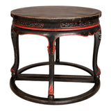 Pair of Vintage Chinese Black Lacquer Demi-Lune Tables