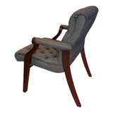 Traditional Tufted Accent Arm-Chairs (Pair)