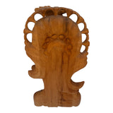 Hand-Crafted Wooden Lady Bust Sculpture