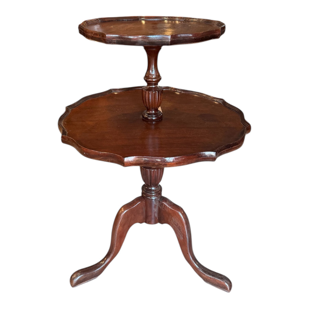 Antique Two-Tier Mahogany Tea Table | Classic English Accent Table